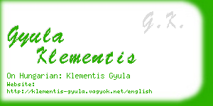 gyula klementis business card